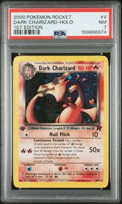 1st Edition Holo Dark Charizard Holographic Card PSA 7 Near Mint - Image 1