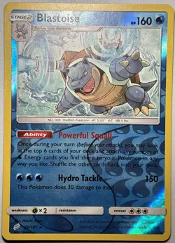 Pokemon TCG Blastoise 25/181 SM-Team Up Reverse Holo Rare MP Pokemon TCG Card - Image 1
