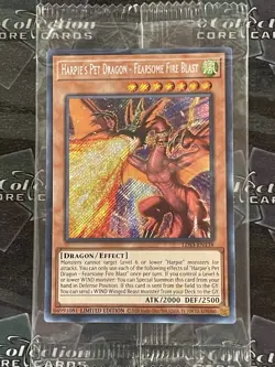 Harpie’s Pet Dragon - Fearsome Fire Blast LDS3-EN138 Limited Edition Secret Rare - Image 1