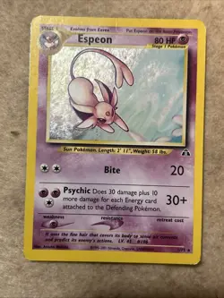 2001 Espeon 1/75 Neo Discovery Holo Rare WOTC Pokemon Card TCG - Image 1