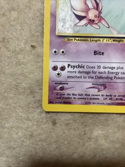 2001 Espeon 1/75 Neo Discovery Holo Rare WOTC Pokemon Card TCG - Image 3