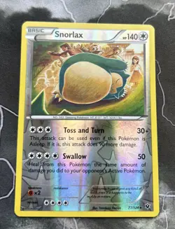 Pokemon Card TCG Snorlax 77/124 Fates Collide Reverse Holo Rare English LP/NM - Image 1