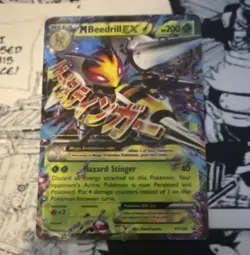 Mega Beedrill small card + big card EX XY158 XY Full Art Holo Promo EN 200 HP - Image 1