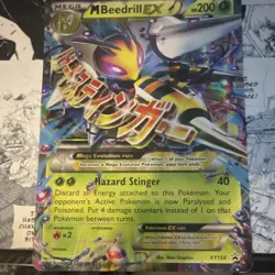 Mega Beedrill small card + big card EX XY158 XY Full Art Holo Promo EN 200 HP - Image 3