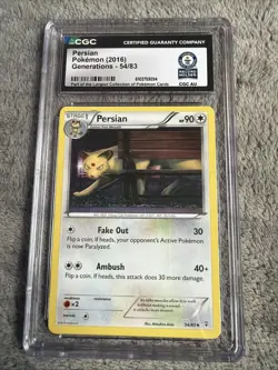 Pokemon Card: Persian 54/83 XY Generations World Record Slab CGC 1 Of 1 AWESOME - Image 1