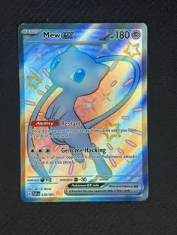 Pokemon Mew ex Holo Shiny Ultra Rare SV: Paldean Fates 216/091 NM - Image 1