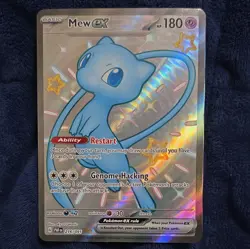 Pokemon Mew EX Shiny Ultra Rare Holo 216/091 SV: Paldean Fates Basic 180 HP - Image 1