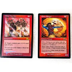1999 Magic The Gathering Urza's Legacy Foil #77 Ghitu Slinger/Ghitu War Cry #78 - Image 1