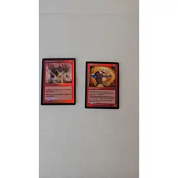 1999 Magic The Gathering Urza's Legacy Foil #77 Ghitu Slinger/Ghitu War Cry #78 - Image 2