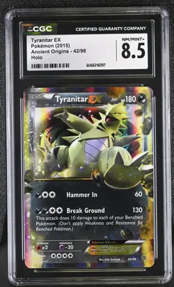 CGC 8.5 Tyranitar EX 2015 Ancient Origins 42/98 Holo Pokemon Card - Image 1