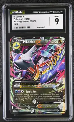 CGC 9 MINT M Latios EX 2015 Roaring Skies 59/108 Holo Pokemon Card - Image 1