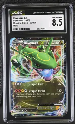 CGC 8.5 Rayquaza EX 2015 Roaring Skies 60/108 Holo Pokemon Card - Image 1