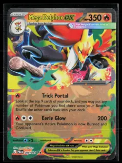 Mega Delphox ex 008/084 5ban Graphics Double Rare Pitch Black Pokemon NM - Image 1