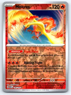 Pokemon Moltres SV: Scarlet & Violet 151 (MEW) Rare Reverse Holofoil 146/165 NM - Image 1
