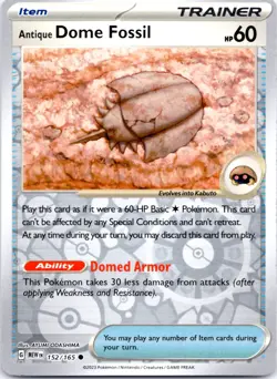 Pokemon Antique Dome Fossil SV: Scarlet & Violet 151 (MEW) Reverse Holo 152/165 - Image 1