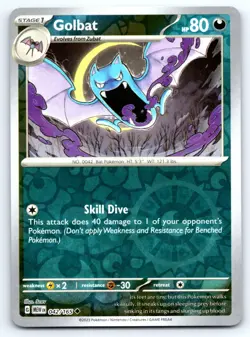 Pokemon Golbat SV: Scarlet & Violet 151 MEW Reverse Holofoil 042/165 NM - Image 1