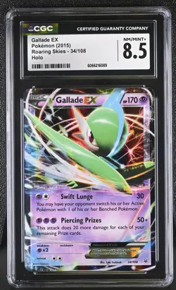 CGC 8.5 Gallade EX 2015 Roaring Skies 34/108 Holo Pokemon Card - Image 1
