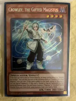 Yu-Gi-Oh Crowley, the Gifted Magistus 1st Edition Secret Rare Card BLMM-EN044 - Image 1
