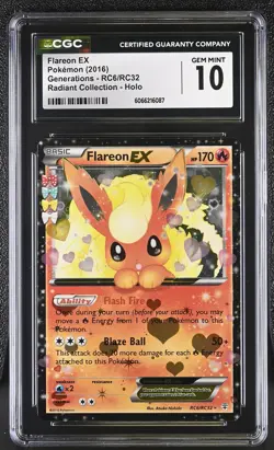 CGC 10 Flareon EX Generations RC6/RC32 Radiant (Collection) Holo Pokemon Card - Image 1