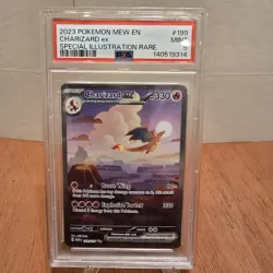 2023 POKEMON MEW EN-151 SPECIAL ILLUSTRATION RARE #199 CHARIZARD EX PSA 9 - Image 1