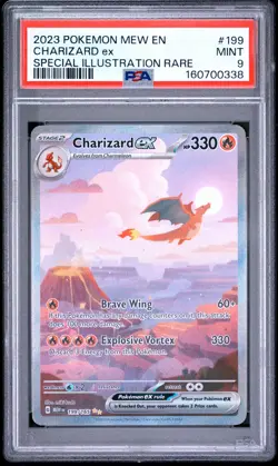 2023 POKEMON MEW EN-151 SPECIAL ILLUSTRATION RARE #199 CHARIZARD EX PSA 9 - Image 1