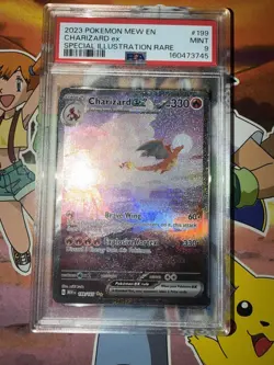 2023 POKEMON CHARIZARD ex SPECIAL ILLUSTRATION RARE MEW EN-151 #199 PSA 9 - Image 3