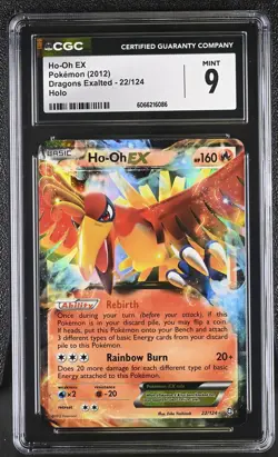 CGC 9 MINT Ho-Oh EX 2012 Dragons Exalted 22/124 Holo Pokemon Card - Image 1