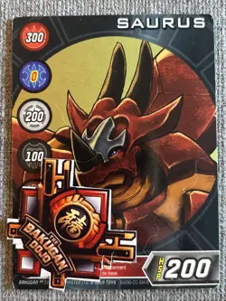 Bakugan Battle Brawlers Pyrus 🔥 Saurus HSP Character Card BA090 - Image 2