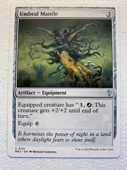 MTG 1x WHITE BORDER Umbral Mantle # 101 Mystery Booster 2 Magic Gathering x1 NM - Image 1