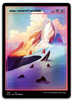 Snow-Covered Mountain (PixelSnowLands.jpg) #328 (Foil) NM Secret Lair Drop - Image 1