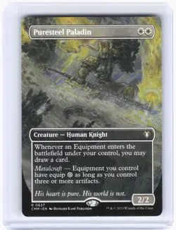 2023 Magic: The Gathering—Puresteel Paladin (Borderless)#627 (CMM)—Rare Non-Foil - Image 1