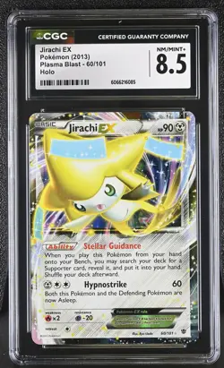 CGC 8.5 Jirachi EX 2013 Plasma Blast 60/101 Holo Pokemon Card - Image 1