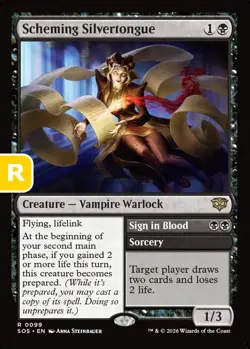 MTG Scheming Silvertongue Strixhaven Rare Creature Vampire Warlock NM - Image 1