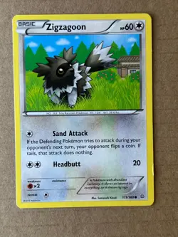 ZIGZAGOON 111/160 COMMON PRIMAL CLASH POKEMON LIGHTLY PLAYED - Image 1