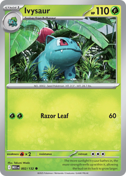 Ivysaur 002/132 Common Mega Evolution Pokemon Reverse Holo Near Mint - Image 1