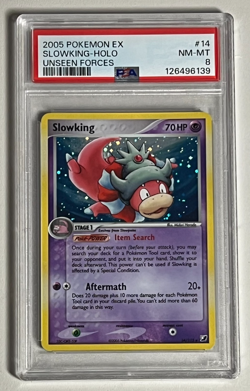 SLOWKING HOLO 14/115 HOLO RARE-2005 POKEMON EX UNSEEN FORCES- PSA 8 - Image 2