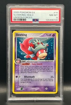 SLOWKING HOLO 14/115 HOLO RARE-2005 POKEMON EX UNSEEN FORCES- PSA 8 - Image 4