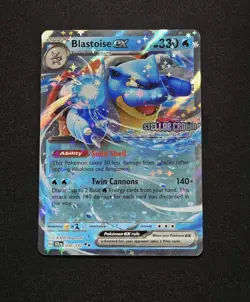 Blastoise ex 030/142 Stellar Crown Stamped Promo Rare Pokemon Card NM - Image 1