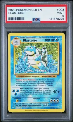 PSA 9 Pokemon TCG Blastoise Holo Classic Collection 003/034 CLB EN GEM MT - Image 1