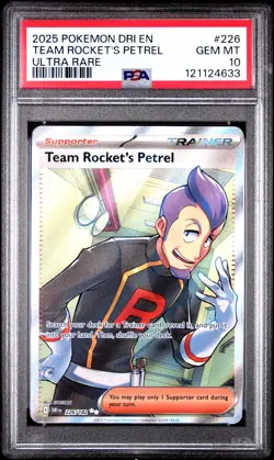 2025 POKEMON DRI EN-DESTINED RIVALS ULTRA RARE #226 TEAM ROCKET'S PETREL PSA 10 - Image 1