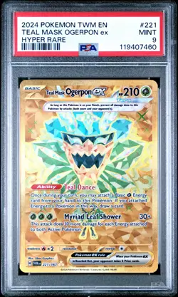2024 POKEMON TWM EN-TWILIGHT MASQUERADE HYPER RARE TEAL MASK OGERPON EX PSA 9 - Image 1