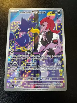 Team Rocket’s Murkrow 200/182 Illustration Rare Destined Rivals Pokemon TCG - Image 2