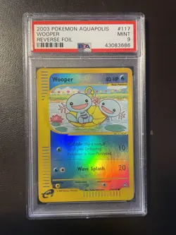 PSA 9 Wooper Reverse Holo - 117/147 - Aquapolis - Pokemon - Read Description - Image 1