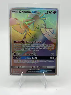 2019 Pokemon TCG Oricorio GX 255/236 Rainbow Secret Rare Unified NM A121 - Image 1