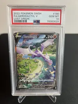 POKEMON AERODACTYL V ALT ART #180/196 LOST ORIGIN 2022 PSA 10 GEM MINT - Image 1