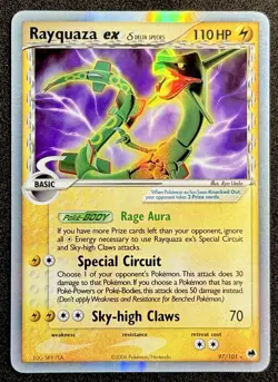 Pokemon Delta Species Rayquaza ex 97/101 EX Dragon Frontiers Lightly Played (LP) - Image 1