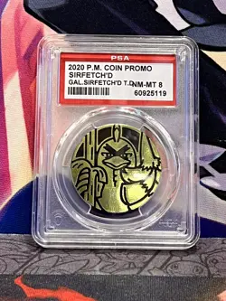 Sir Fetch’d Garlarian 2020 Pokemon Coin Promo Near Mint - Mint PSA 8 - Image 1