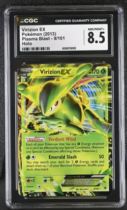 CGC 8.5 Virizion EX 2013 Plasma Blast 9/101 Holo Pokemon Card - Image 1
