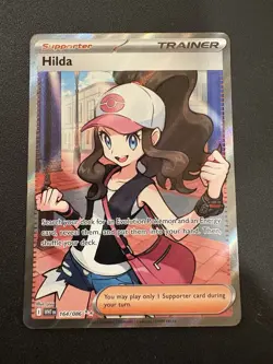 Hilda 164/086 Full Art Ultra Rare White Flare Holo Pokemon TCG Card - Image 1