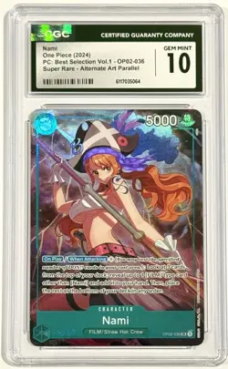 2024 One Piece Nami OP02-036 Premium Collection Best Vol 1 CGC 10 Gem Mt English - Image 1